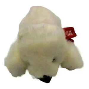 Coca Cola Bear Small White Stuffed Animal Plush Toy Red Scarf Collectible